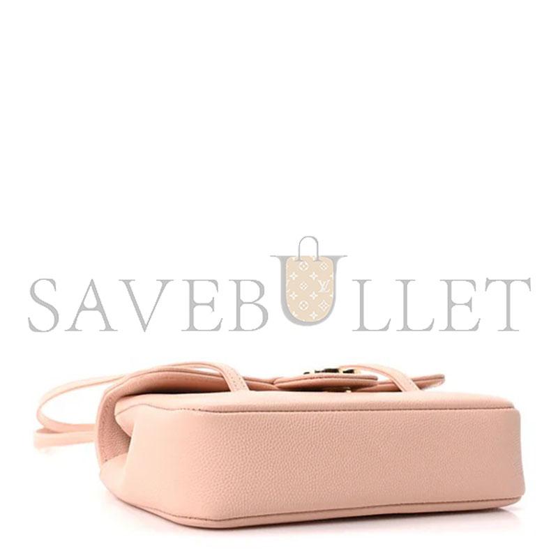 CHANEL SHINY CAVIAR MINI PREPPY COCO SHOULDER BAG LIGHT PINK AS5968 (17*12*4cm)